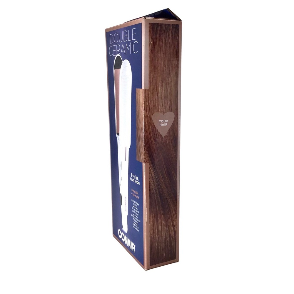 Conair Double Ceramic 1‎ 1/2 Inch Flat Iron Hair Straightener Extra Wide Plates - Picture 3 of 11
